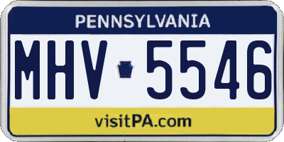 PA license plate MHV5546