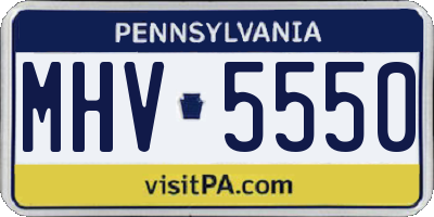 PA license plate MHV5550
