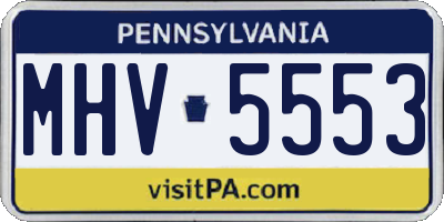 PA license plate MHV5553