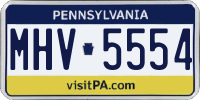 PA license plate MHV5554