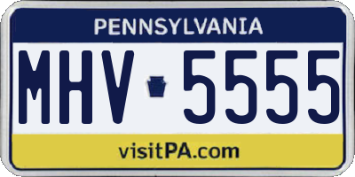 PA license plate MHV5555