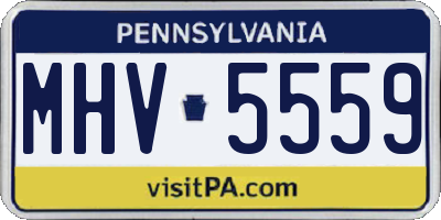 PA license plate MHV5559