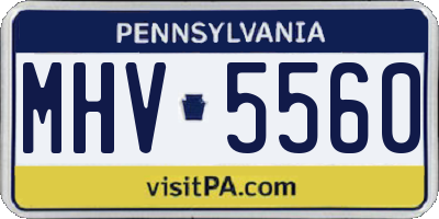 PA license plate MHV5560