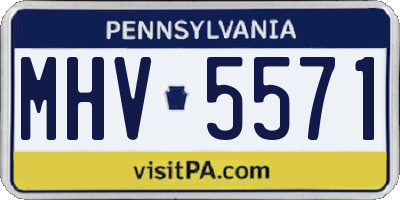 PA license plate MHV5571