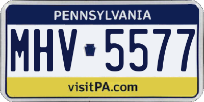 PA license plate MHV5577