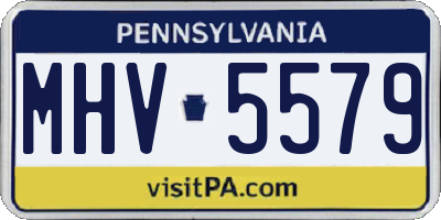 PA license plate MHV5579