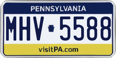 PA license plate MHV5588
