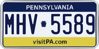 PA license plate MHV5589