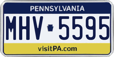 PA license plate MHV5595
