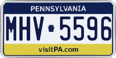 PA license plate MHV5596
