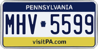 PA license plate MHV5599