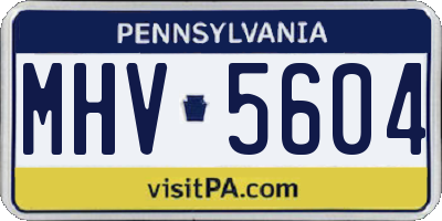 PA license plate MHV5604