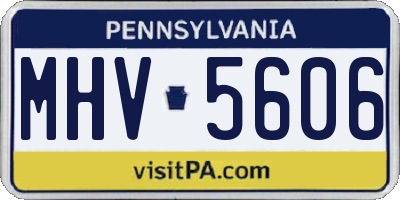 PA license plate MHV5606