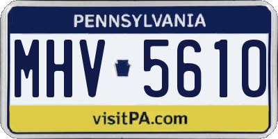 PA license plate MHV5610