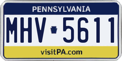 PA license plate MHV5611