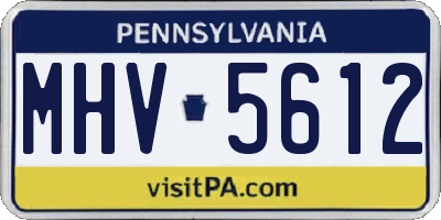 PA license plate MHV5612