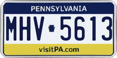 PA license plate MHV5613