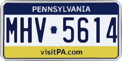 PA license plate MHV5614