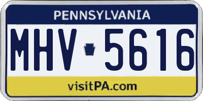 PA license plate MHV5616