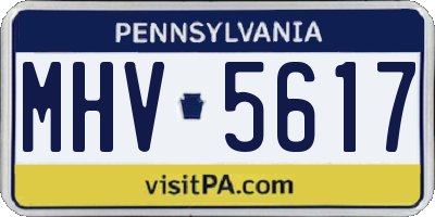 PA license plate MHV5617