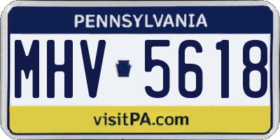 PA license plate MHV5618