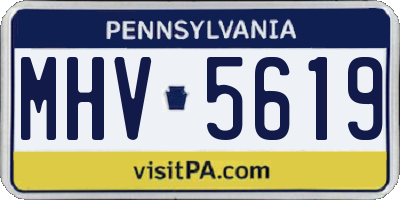 PA license plate MHV5619