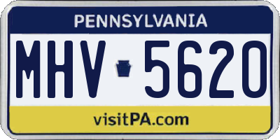 PA license plate MHV5620