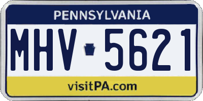 PA license plate MHV5621