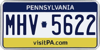 PA license plate MHV5622