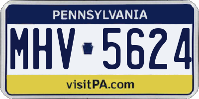 PA license plate MHV5624