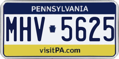 PA license plate MHV5625