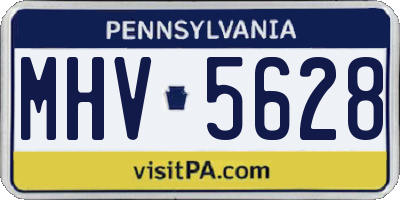 PA license plate MHV5628