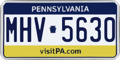 PA license plate MHV5630