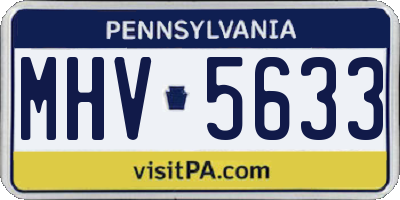 PA license plate MHV5633