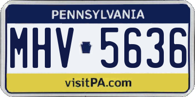 PA license plate MHV5636