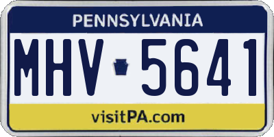 PA license plate MHV5641