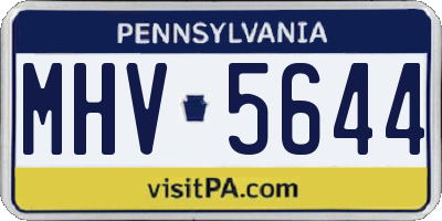 PA license plate MHV5644