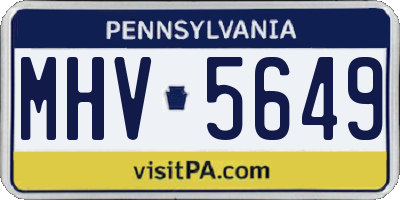 PA license plate MHV5649