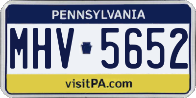 PA license plate MHV5652