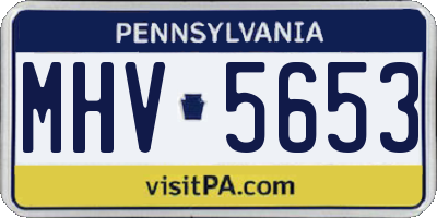 PA license plate MHV5653