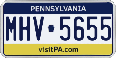 PA license plate MHV5655