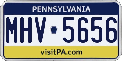 PA license plate MHV5656