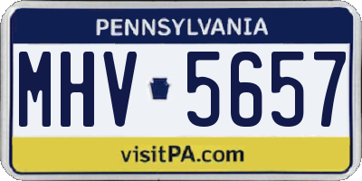 PA license plate MHV5657