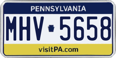 PA license plate MHV5658