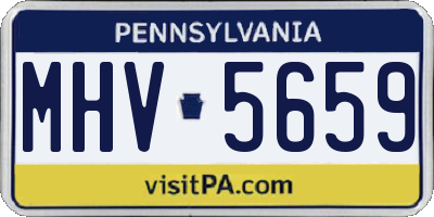 PA license plate MHV5659