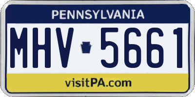 PA license plate MHV5661