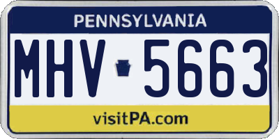 PA license plate MHV5663