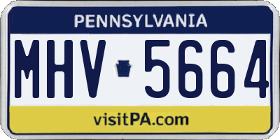 PA license plate MHV5664