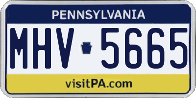 PA license plate MHV5665
