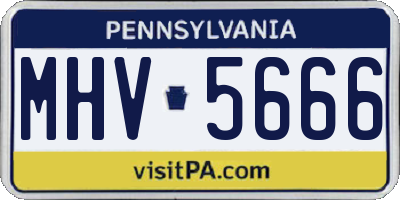 PA license plate MHV5666